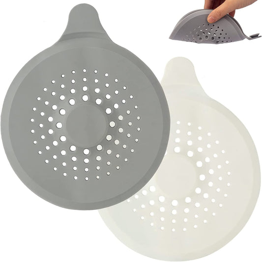 (2 Pack)Hair Catcher for Shower Drain with Strong Suction Cup, Silicone Sink Strainer Protector Shower Drain Cover Hair Stopper Trap Sink Filter for Bathroom Bathtub Kitchen Sink