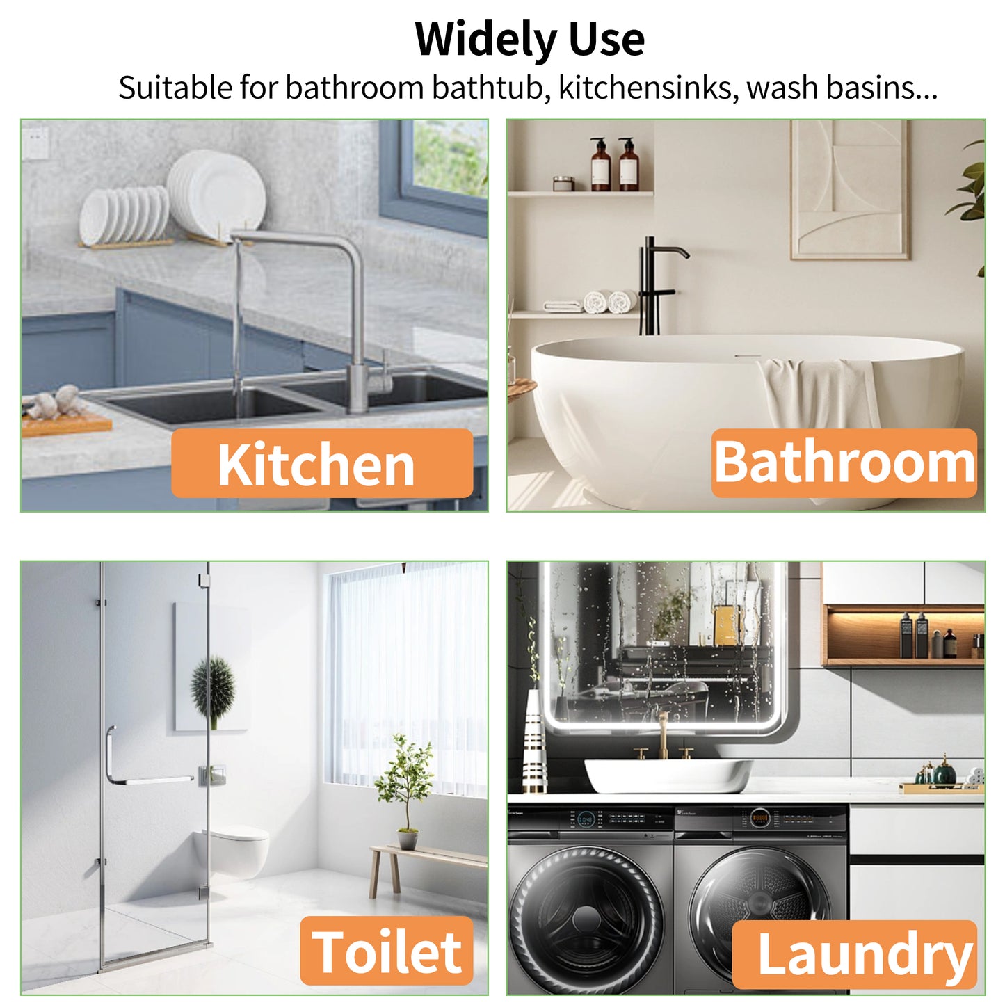 2 Pack Silicone Bathtub Stopper, 6" Extra Large Sink Plug, Universal Shower Drain Tub Stopper for Kitchen Sink Bathroom