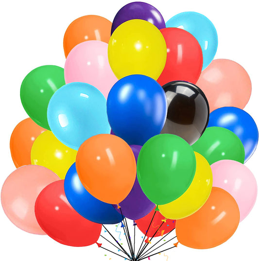 Tomario Rainbow Balloons, 150pcs Multicolored Helium Party Balloon, Biodegradable Latex Birthday Ballon, Colorful Balloons for Kids, Birthday Party, Thick Balloon Garland Arch Supplies Decorations