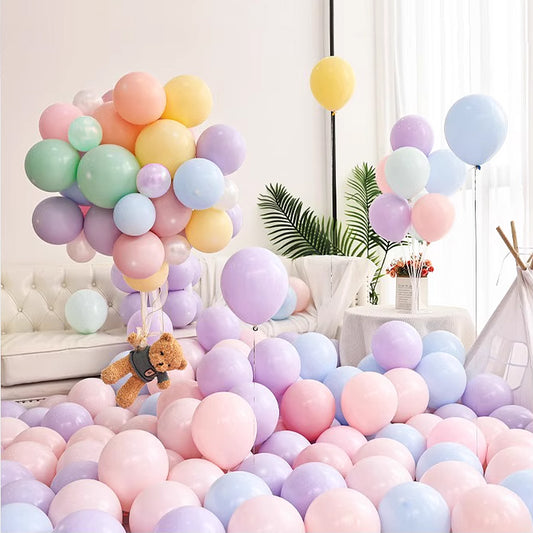 Tomario Macaron Balloons, 150pcs Multicolored Helium Party Balloon, Biodegradable Latex Birthday Ballon, Colorful Balloons for Kids, Birthday Party, Thick Balloon Garland Arch Supplies Decorations