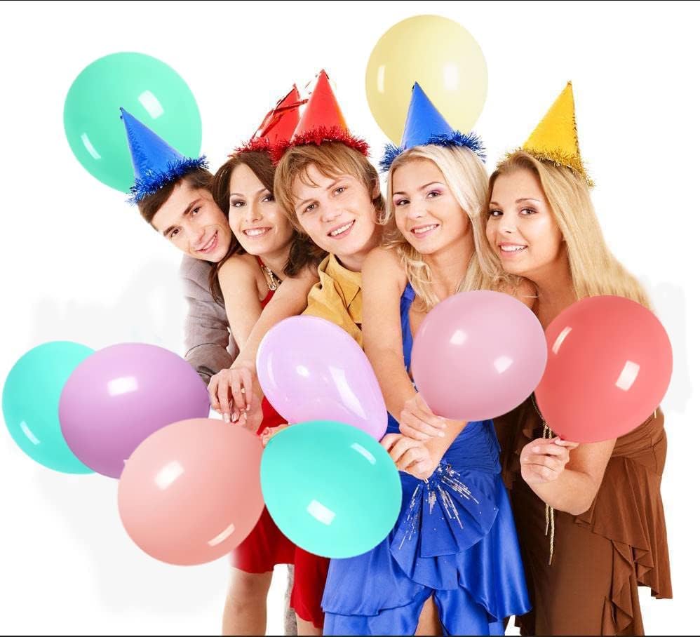 Tomario Macaron Balloons, 50pcs Multicolored Helium Party Balloon, Biodegradable Latex Birthday Ballon, Colorful Balloons for Kids, Birthday Party, Thick Balloon Garland Arch Supplies Decorations
