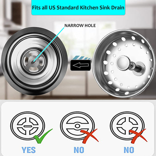 Tomario Kitchen Sink Plug Strainer Stainless Steel Thicken Hole Diameter for Kitchen Sink, Strainers Sink Plugs Replacement for Food/Hair Catcher
