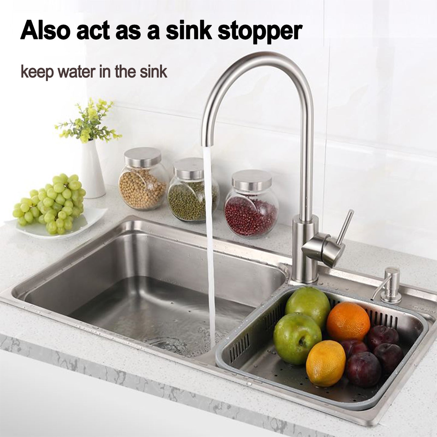 Tomario Kitchen Sink Plug Strainer Stainless Steel Thicken Hole Diameter for Kitchen Sink, Strainers Sink Plugs Replacement for Food/Hair Catcher