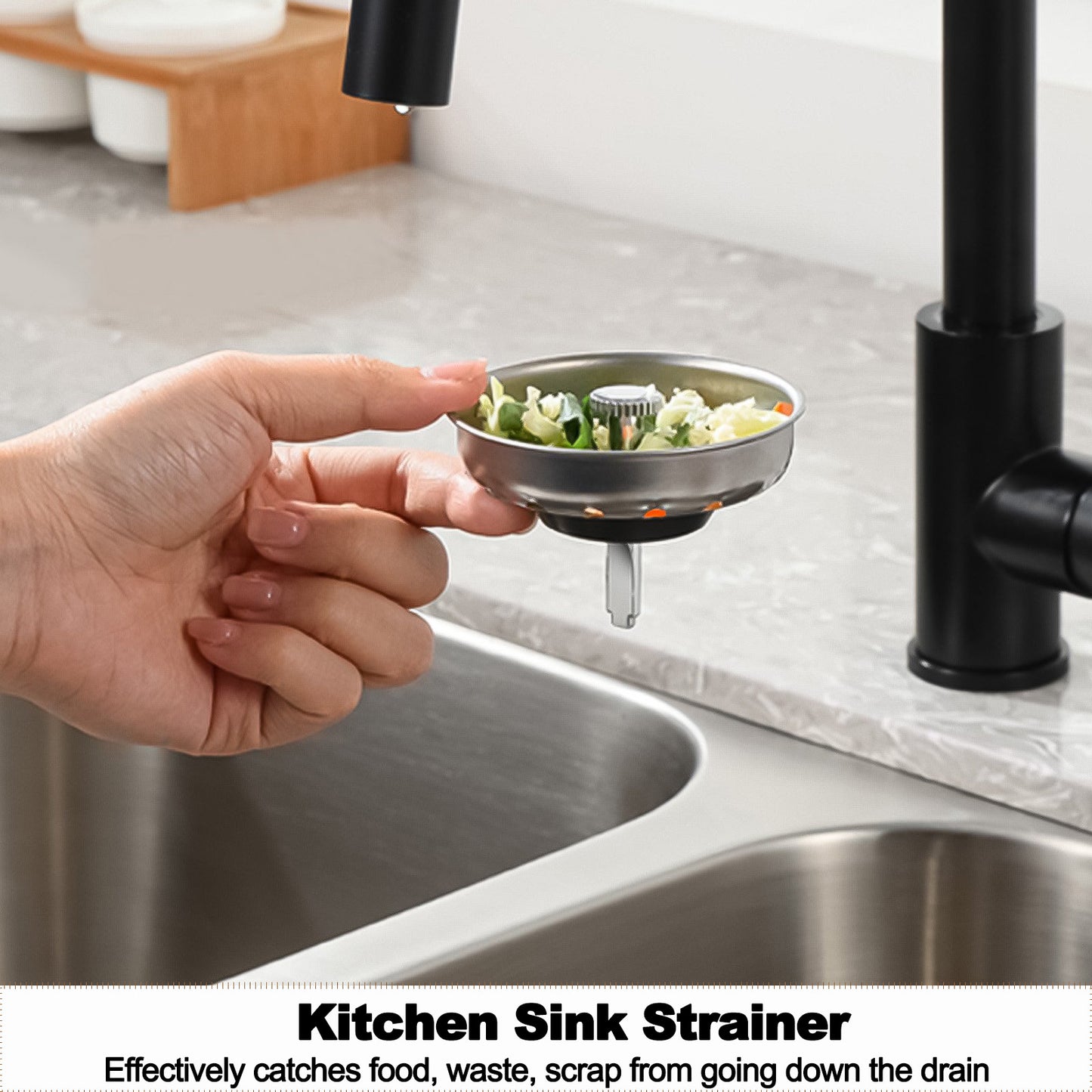 Tomario Kitchen Sink Plug Strainer Stainless Steel Thicken Hole Diameter for Kitchen Sink, Strainers Sink Plugs Replacement for Food/Hair Catcher