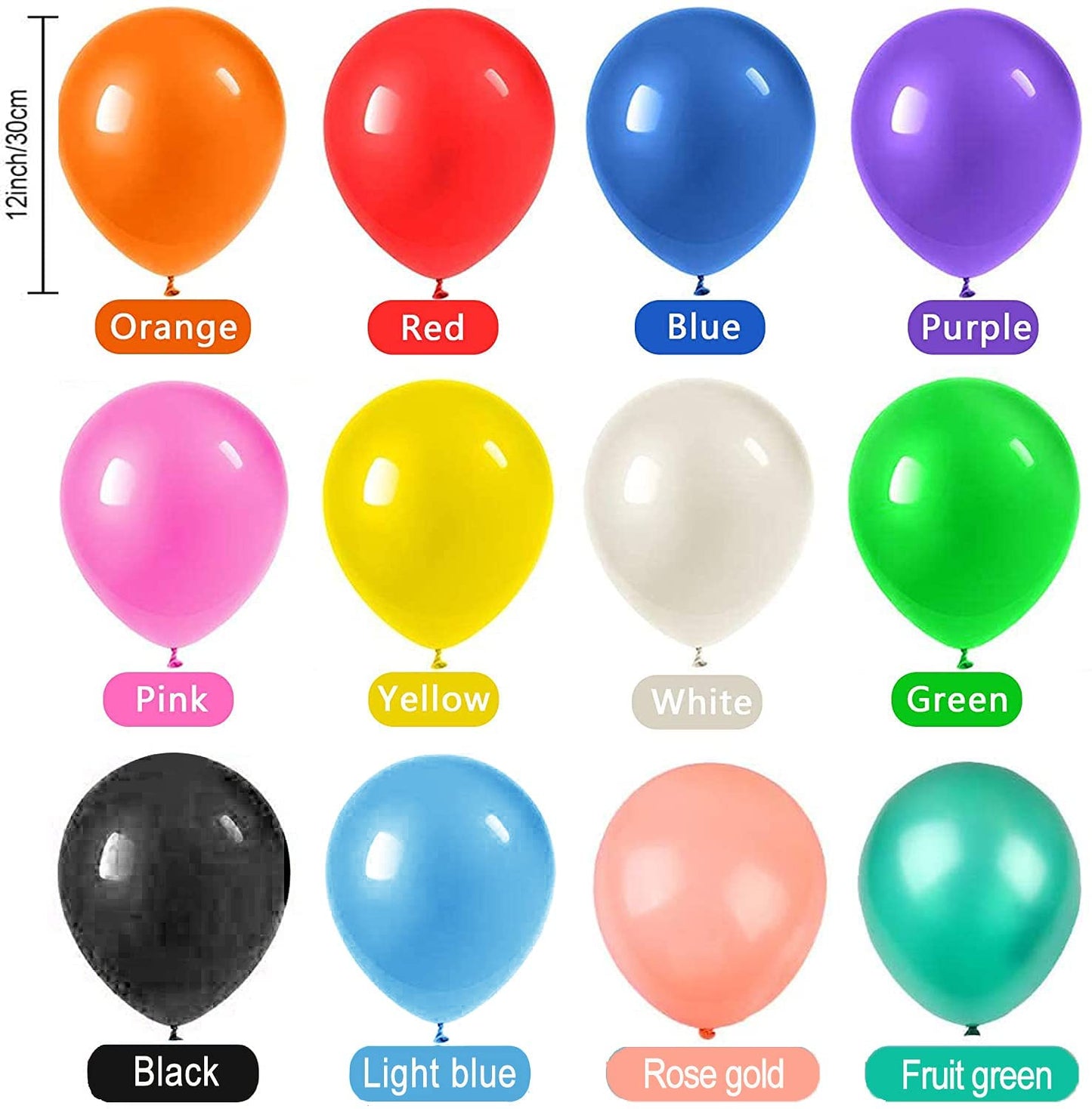 Balloons and Balloon Pump Set, Included 120pcs Colourful Balloons + 2 Durable Balloon Pumps for Party Decoration, Birthday, Weddings, Anniversaries, Celebrations, 10pcs per Color, 12 Colors (Balloons with pump)