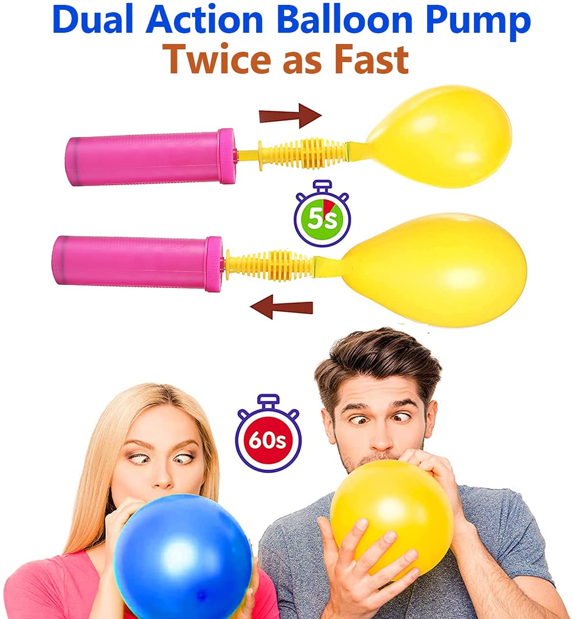 Balloons and Balloon Pump Set, Included 120pcs Colourful Balloons + 2 Durable Balloon Pumps for Party Decoration, Birthday, Weddings, Anniversaries, Celebrations, 10pcs per Color, 12 Colors (Balloons with pump)